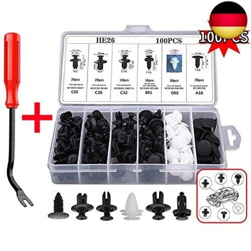 LCOUACEO Auto Befestigung Clips, 100 Stück Universal Auto Befestigung Clips