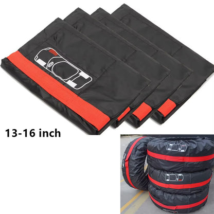 4Pcs/Lot Car Spare Tire Cover Case Polyester Auto Wheel Tires Storage Bags Vehicle Tyre Waterproof Dust-Proof Protector Styling