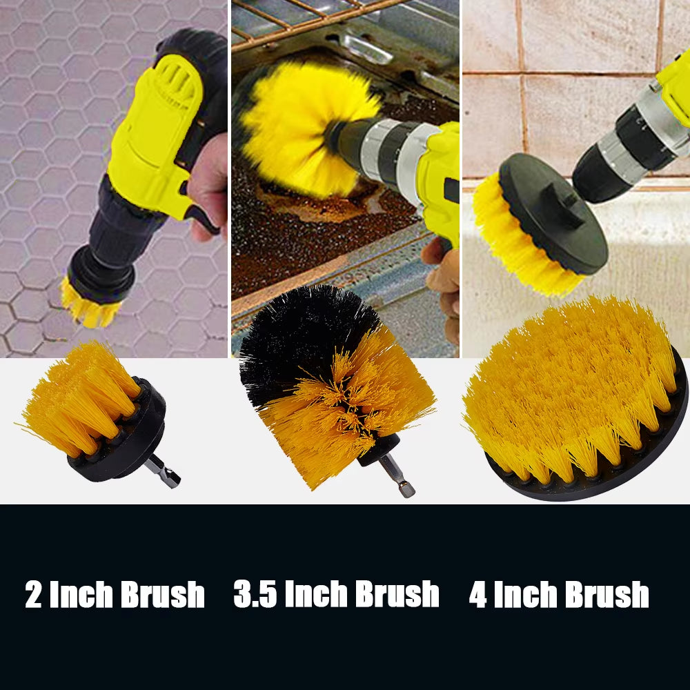 Detailing Brush Set Car Cleaning Brushes Power Scrubber Drill Brush for Car Leather Air Vents Rim Cleaning Dirt Dust Clean Tools