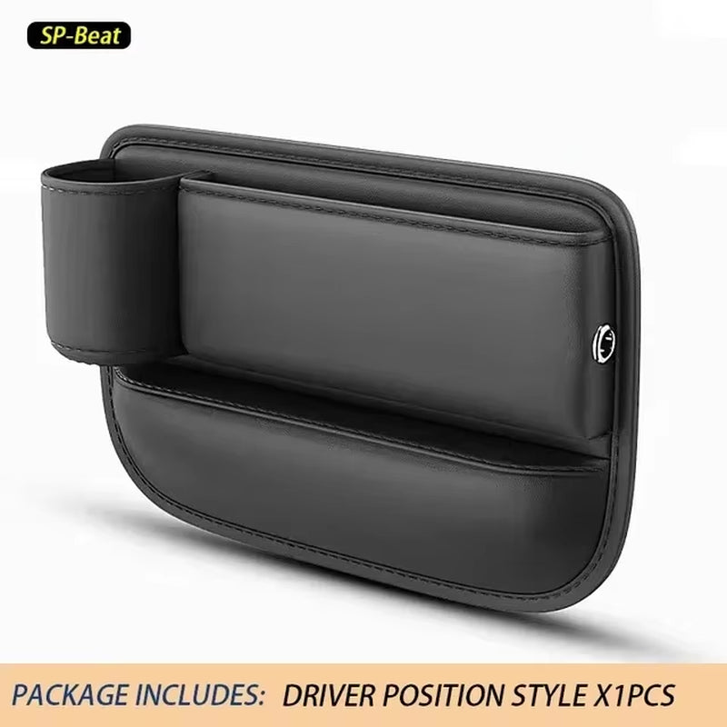 Car Seat Gap Water Cup Holder Leather Universal Crevice Side Storage Box Driver Front Auto Seat Gap Filler Organizer in the Car