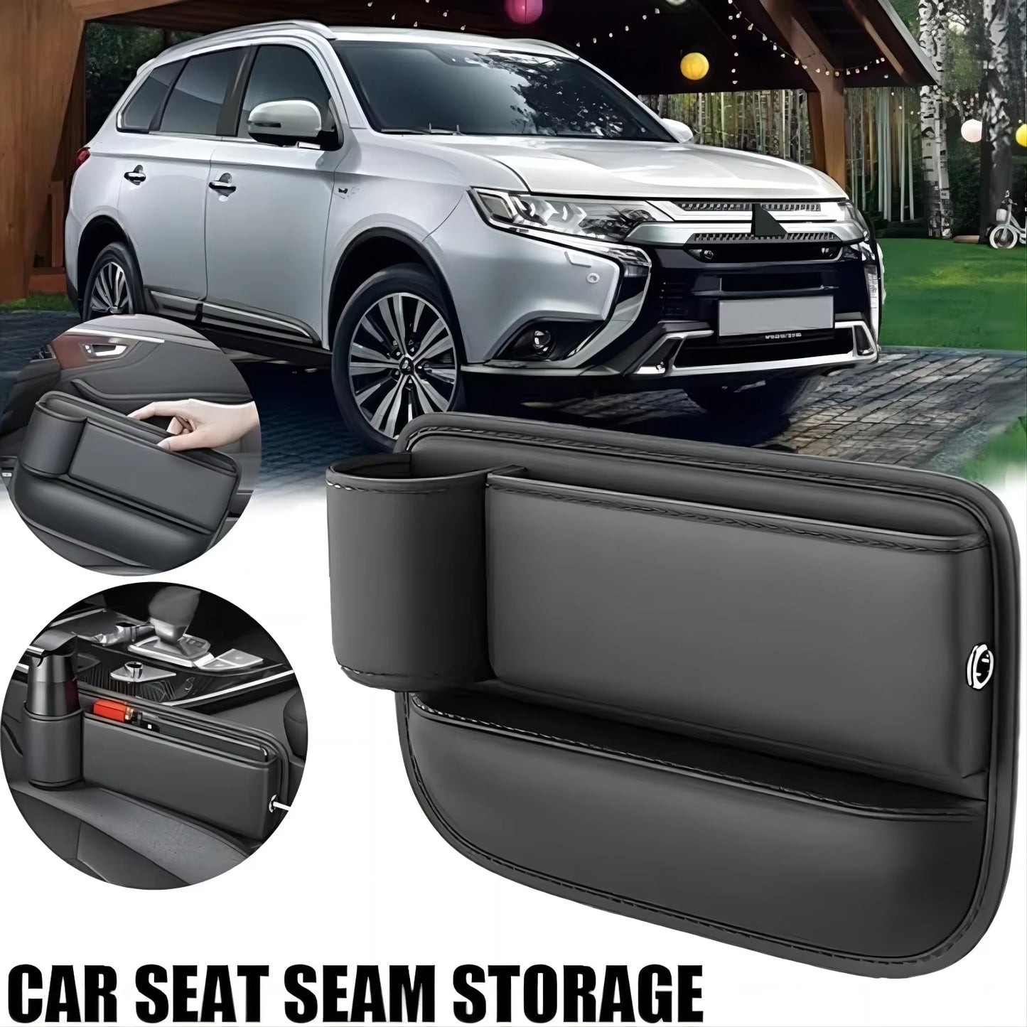 Car Seat Gap Water Cup Holder Leather Universal Crevice Side Storage Box Driver Front Auto Seat Gap Filler Organizer in the Car